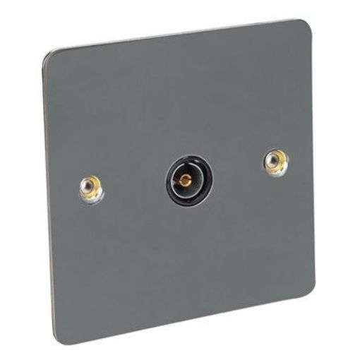 Picture of CED 1 Gang TV Socket Black Nickel Black Inserts