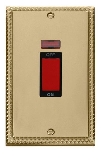 Picture of Click GCBR203BK Cooker Switch 2 Gang Neon 45A