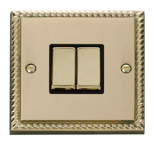 Picture of Click GCBR412BK Plateswitch 2 Gang 2W 10A Georgian Style