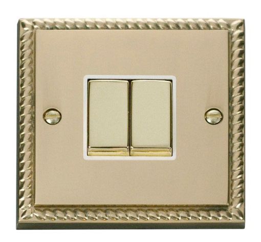 Picture of Click GCBR412WH Plateswitch 2 Gang 2W 10A Georgian Style