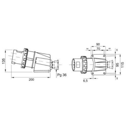 Picture of Gewiss GW61453 App Inlet 63A 380V
