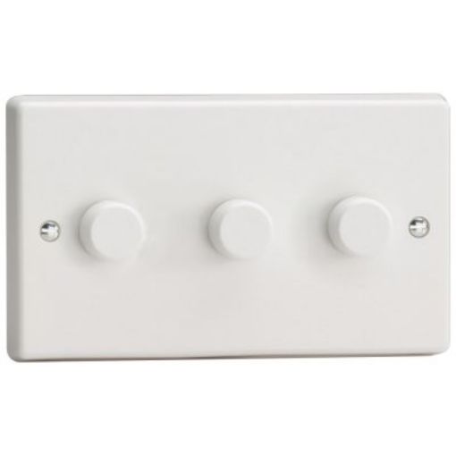 Picture of Vari Dimmer Switch 3 Gang 2 Way Push-On/Off Twin Plate
