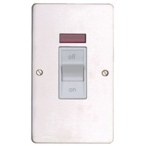 Picture of MK K14336BSSW Switch Double Pole Neon 45A Flush