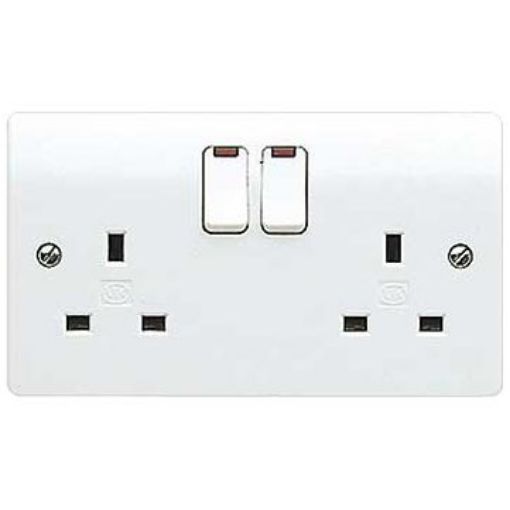 Picture of MK K2647WHI Socket2G SwitchedDP Neon 13A