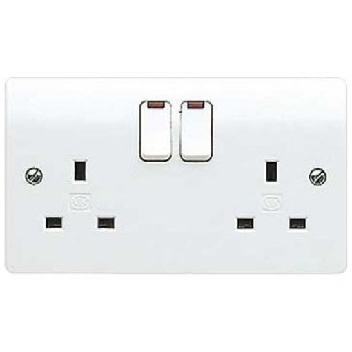 Picture of MK K2647WHI Socket2G SwitchedDP Neon 13A