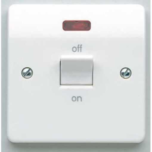 Picture of MK K5105WHI Switch 1Gang Double Pole Neon 32A