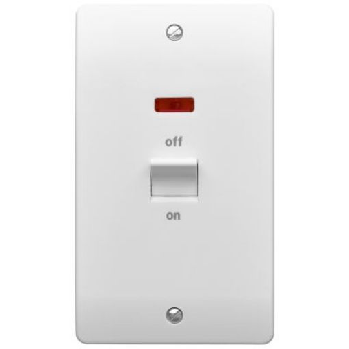 Picture of MK K5215WHI Switch Double Pole Neon 50A Flush