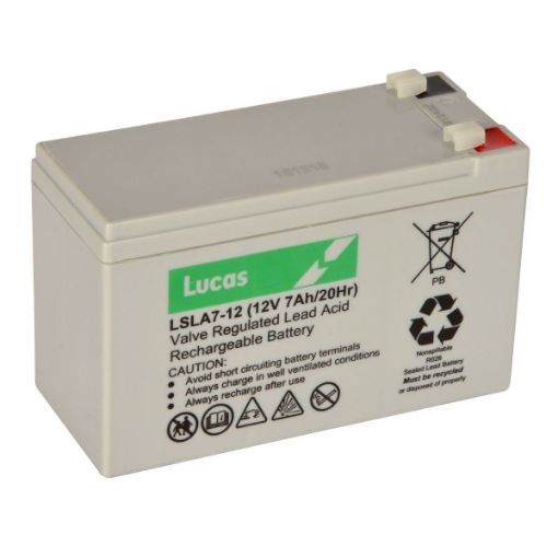 Picture of LSLA7-12 Lucas AGM Battery 12V 7Ah