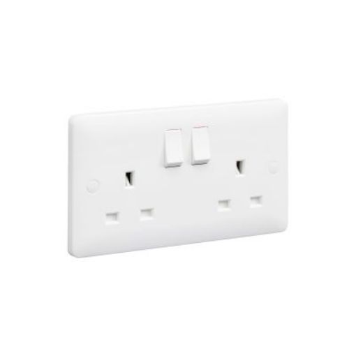 Picture of MK MB2747DPWHI 2G Double Pole Switched Socket 13A