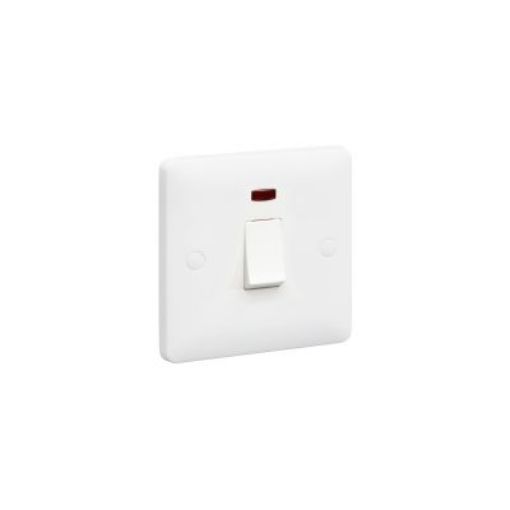 Picture of MK MB8423WHI 1G Double Pole Switch and Neon 20AX