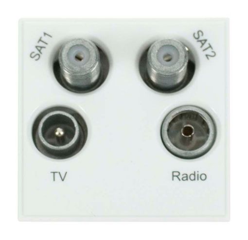Picture of Click MM440WH Socket Sat 1 and 2 White