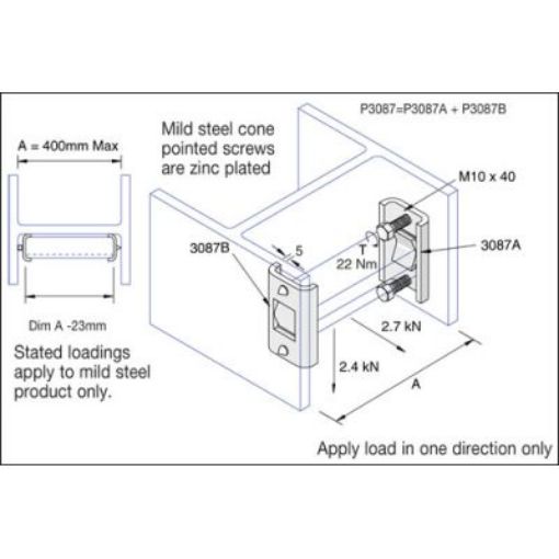 Picture of Unistrut Unistr P3087 Beam Clamp M10