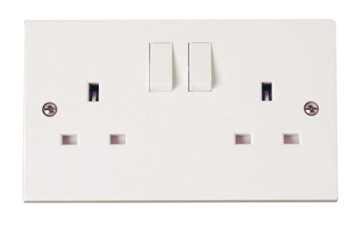 Picture of Click PRW036 Socket 2 Gang Switched 13A White