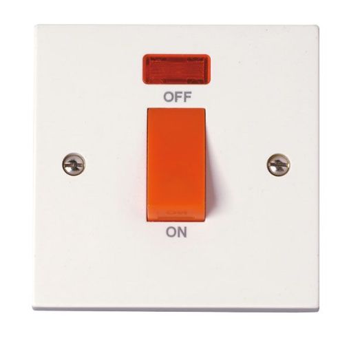 Picture of Click PRW201 Cooker Switch 1 Gang Neon 45A