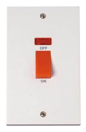 Picture of Click PRW203 Cooker Switch 2 Gang Neon 45A