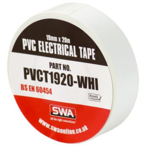 Picture of SWA PVCT1920-White Electrical Tape White
