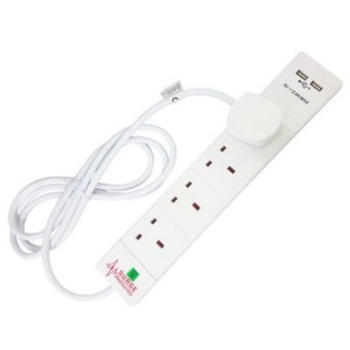 Picture of CED Extension StrIP 4 Gang Surge 2usb
