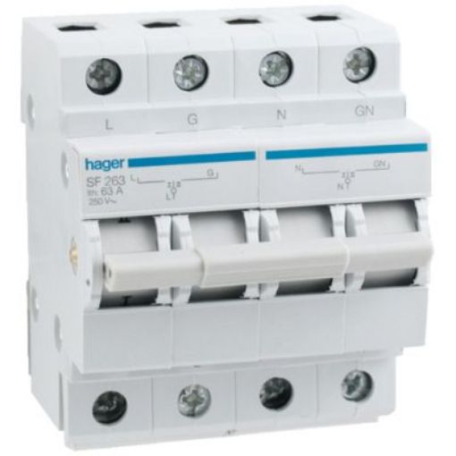 Picture of Hager SF263 Switch Changeover Double Pole 63A
