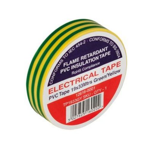 Picture of Pvc Tape 19x33m Green/Yellow