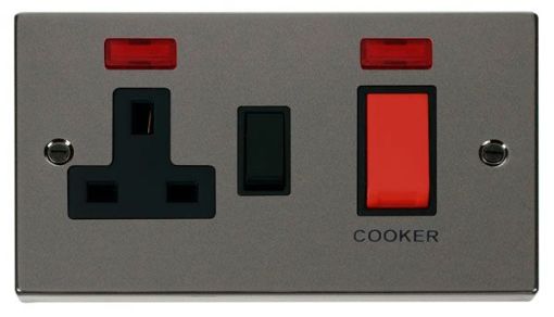 Picture of Click VPBN205BK CCU 13A Socket with Neon 45A Black Nickel