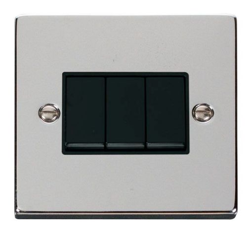 Picture of Click VPCH013BK Plateswitch 3G 2W 10A Polished Chrome