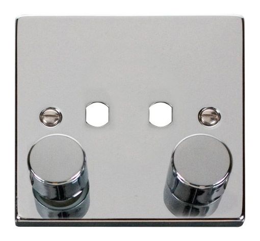 Picture of Click VPCH152PL 2 Gang Single Dimmer Plate and Knob