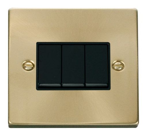 Picture of Click VPSB013BK Plateswitch 3G 2W 10A Satin Brass