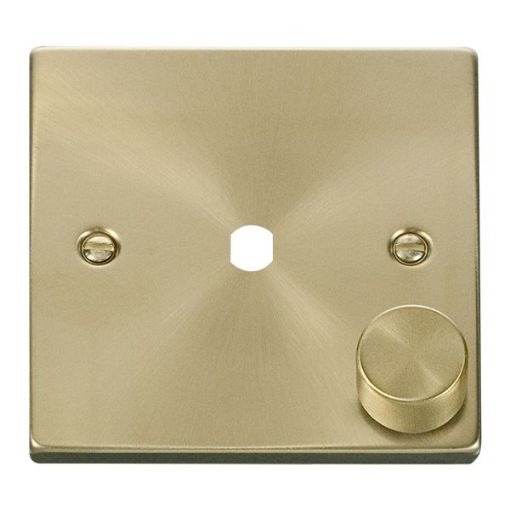 Picture of Click VPSB140PL Front Plate 1 Gang Dimmer 1Module Satin Brass