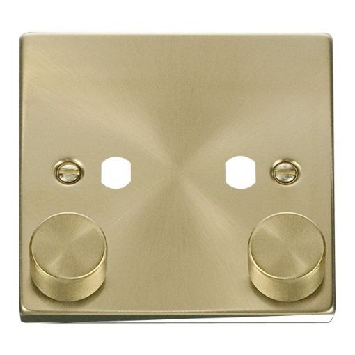 Picture of Click VPSB152PL Front Plate 1 Gang Dimmer 2Module Satin Brass