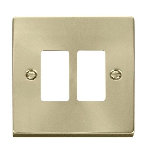 Picture of Click VPSB20402 Deco Frontplate 2 Gang Satin Brass