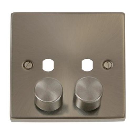Picture of Click VPSC152PL 2 Gang Single Dimmer Plate and Knob