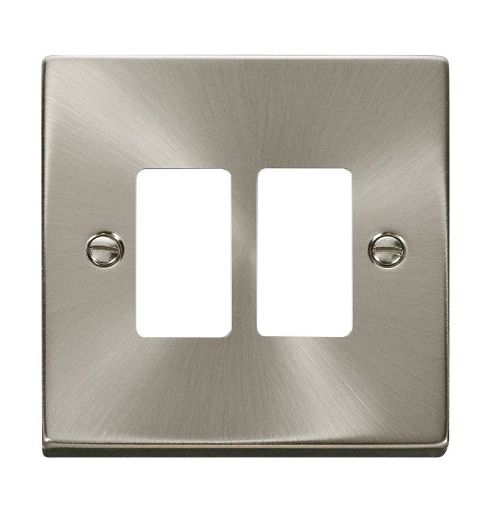 Picture of Click VPSC20402 Deco Frontplate 2 Gang Satin Chrome