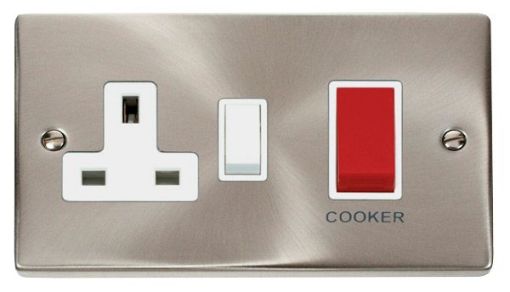 Picture of Click VPSC204WH CCU and 13A Socket 45A Satin Chrome