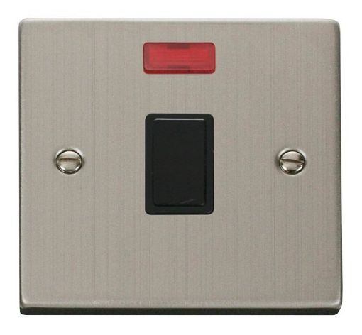 Picture of Click VPSS623BK Switch Double Pole Neon 20A Stainless Steel