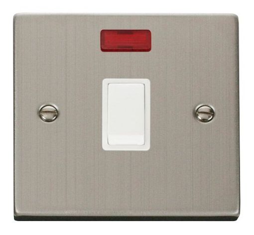 Picture of Click VPSS623WH Switch Double Pole Neon 20A Stainless Steel