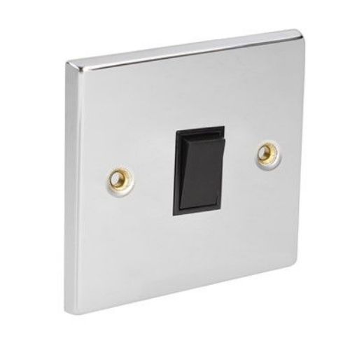 Picture of CED Switch 20amp Double Pole Chrome Black Inserts