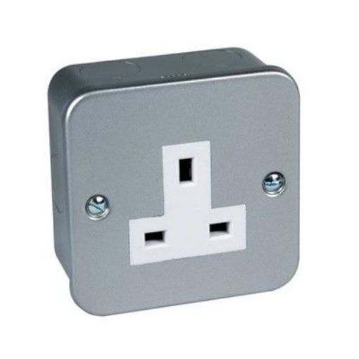 Picture of CED Metal Clad Unswitched Socket Single 13amp Bs1363 Pt2