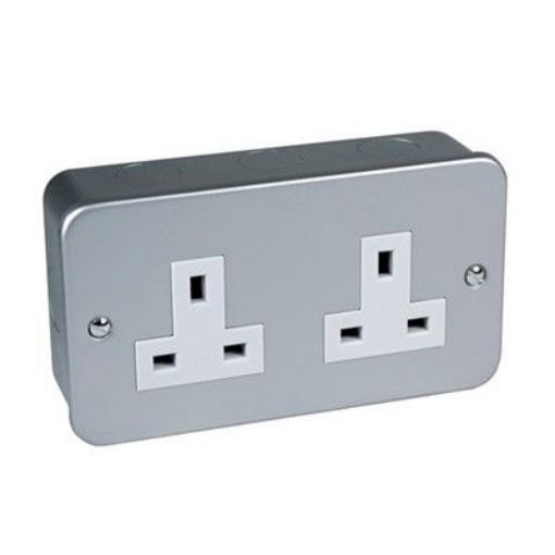 Picture of CED Metal Clad Unswitched Socket Twin 13amp Bs1363 Pt2