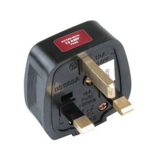 Picture of CED Plug Top 13amp - 13amp Fused Rubber Black Bs1363