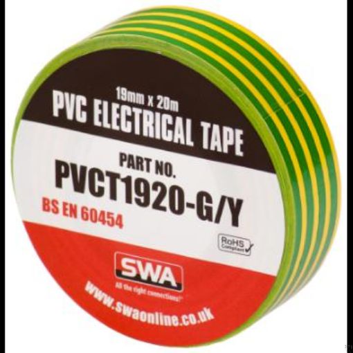 Picture of SWA PVCT1920-G/Y Electrical Tape Green Yellow