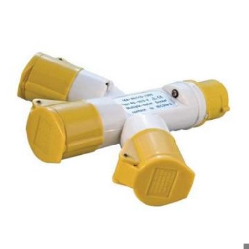 Picture of CED 3 Way Adaptor 110v Yellow