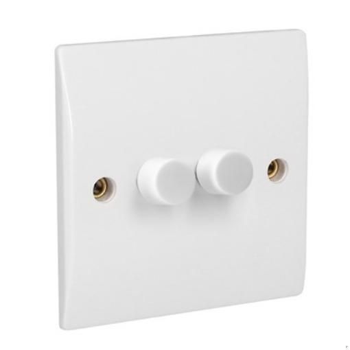Picture of CED 250w Push 2 Gang 2 Way Dimmer
