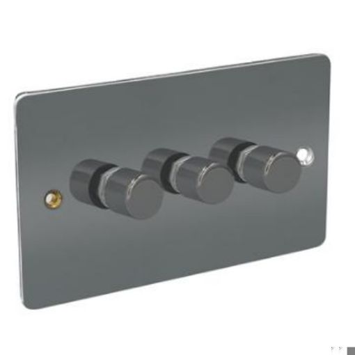 Picture of CED 400w 3 Gang 2 Way Black Nickel Black Inserts