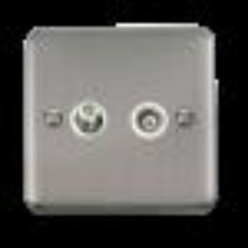 Picture of Click DPSS157WH Socket Sat and CoAx Stainless Steel