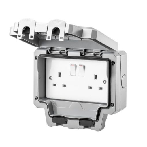 Picture of PlusSwitch 2 Gang Switched Socket Waterproof Double Pole IP66