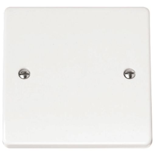 Picture of PlusSwitch 1 Gang Blank Plate - White Curved