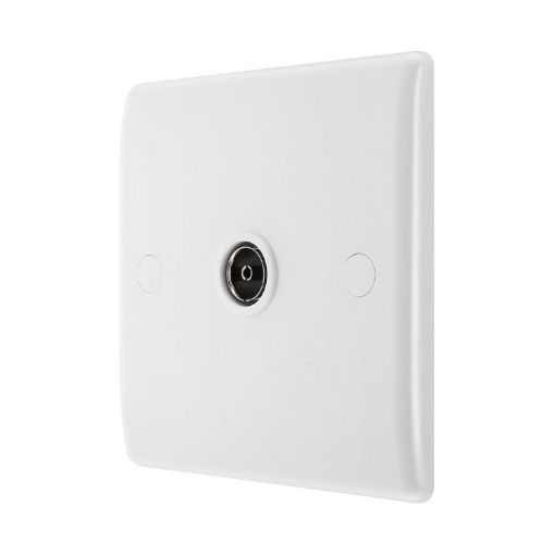 Picture of PlusSwitch 1 Gang Television Co-Axial Socket - White