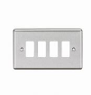 Picture of Knightsbridge Round Edge 4G Grid Faceplate - Rounded Edge Brushed Chrome