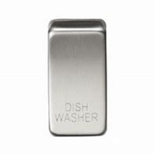 Picture of Knightsbridge Modular Switch cover "marked DISHWASHER" - brushed chrome