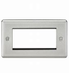 Picture of Knightsbridge Round Edge 4G Modular Faceplate - Brushed Chrome